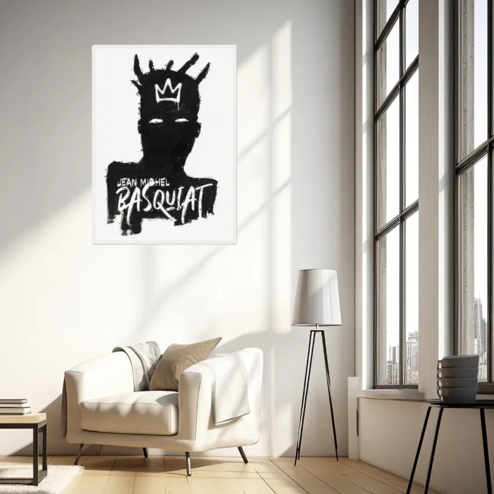Affiche et Tableau Pop Art de Jean-Michel Basquiat Self Portrait Black and White