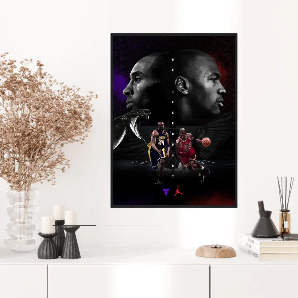 Affiche et Tableau Pop Art de Kobe Bryant Michael Jordan Be Legendary