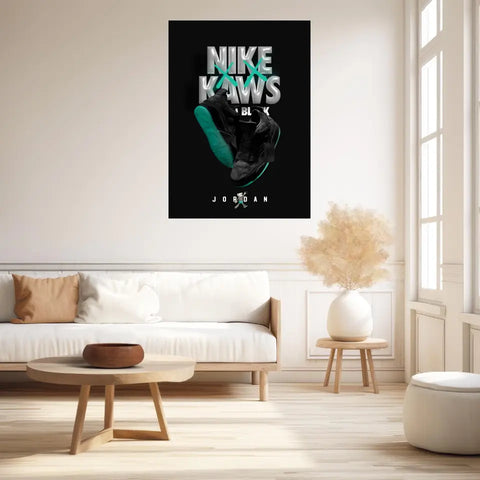 Affiche et Tableau Pop Art de Sneakers Nike Kaws Jordan Black