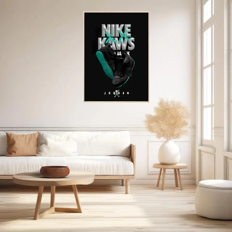 Affiche et Tableau Pop Art de Sneakers Nike Kaws Jordan Black