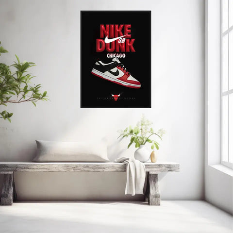 Affiche et Tableau Pop Art de Sneakers Nike Dunk Chicago Bulls