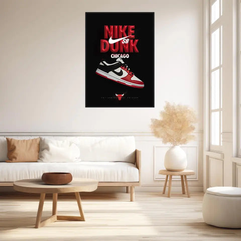 Affiche et Tableau Pop Art de Sneakers Nike Dunk Chicago Bulls