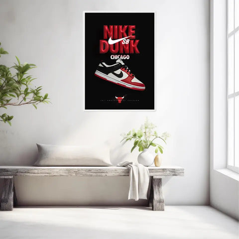 Affiche et Tableau Pop Art de Sneakers Nike Dunk Chicago Bulls