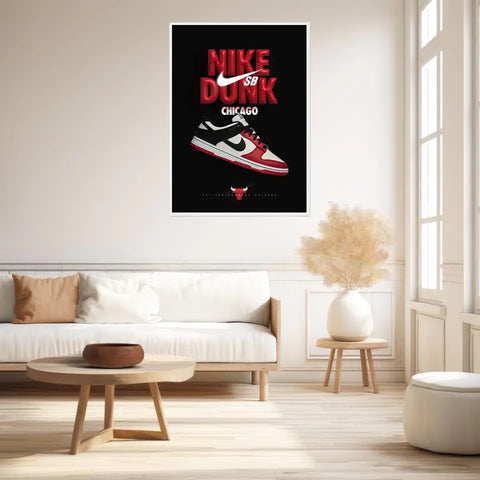 Affiche et Tableau Pop Art de Sneakers Nike Dunk Chicago Bulls