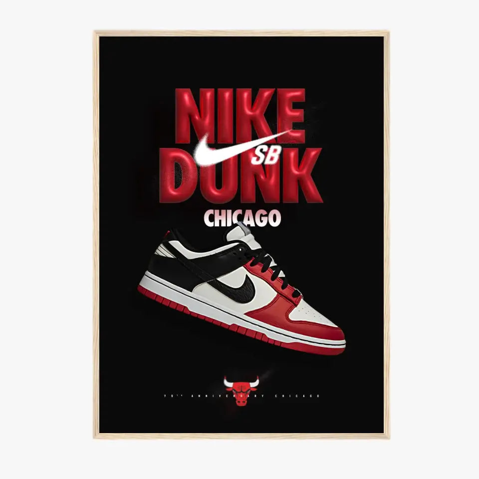 Affiche et Tableau Pop Art de Sneakers Nike Dunk Chicago Bulls
