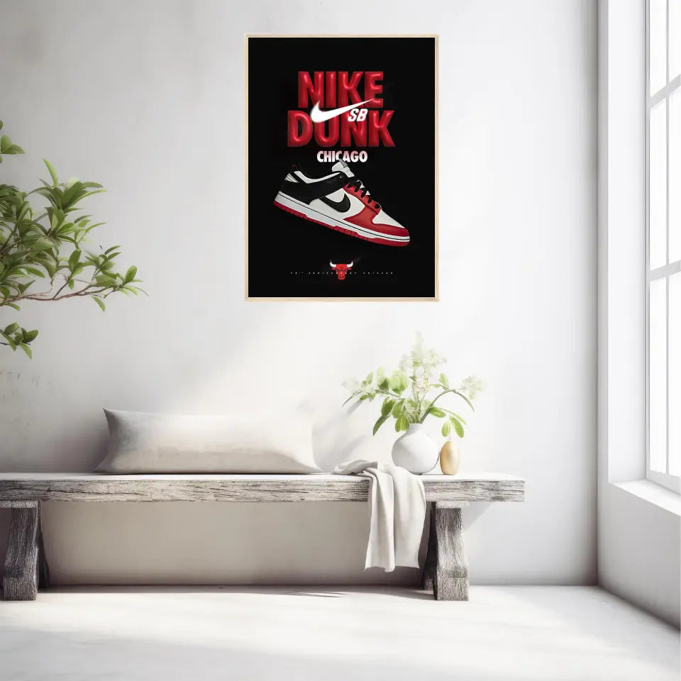 Affiche et Tableau Pop Art de Sneakers Nike Dunk Chicago Bulls