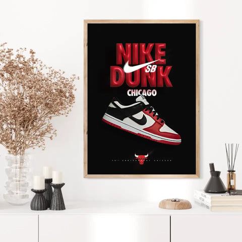 Affiche et Tableau Pop Art de Sneakers Nike Dunk Chicago Bulls