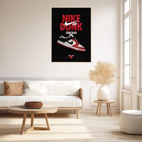 Affiche et Tableau Pop Art de Sneakers Nike Dunk Chicago Bulls