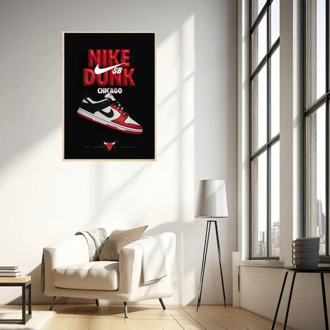 Affiche et Tableau Pop Art de Sneakers Nike Dunk Chicago Bulls