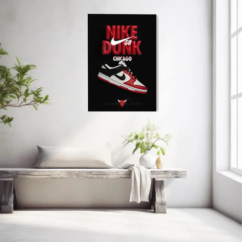 Affiche et Tableau Pop Art de Sneakers Nike Dunk Chicago Bulls