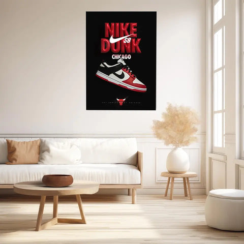 Affiche et Tableau Pop Art de Sneakers Nike Dunk Chicago Bulls