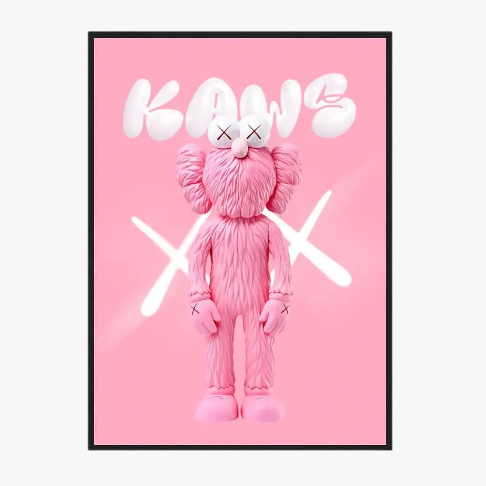 Affiche et Tableau Pop Art de Kaws Pink and White