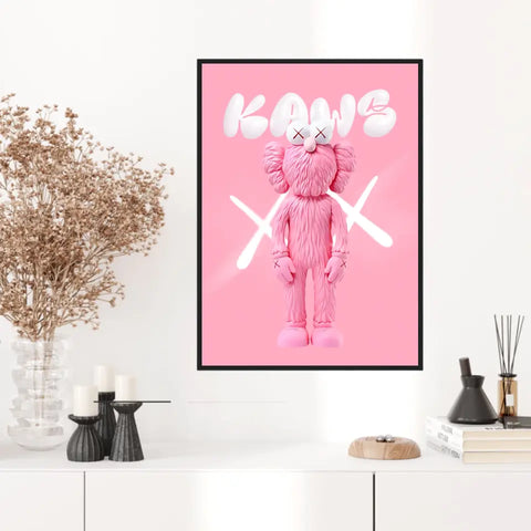 Affiche et Tableau Pop Art de Kaws Pink and White