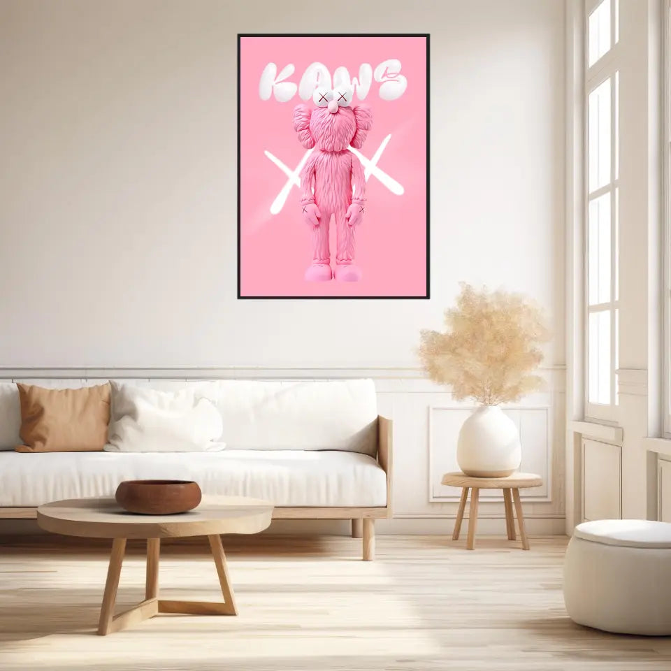 Affiche et Tableau Pop Art de Kaws Pink and White