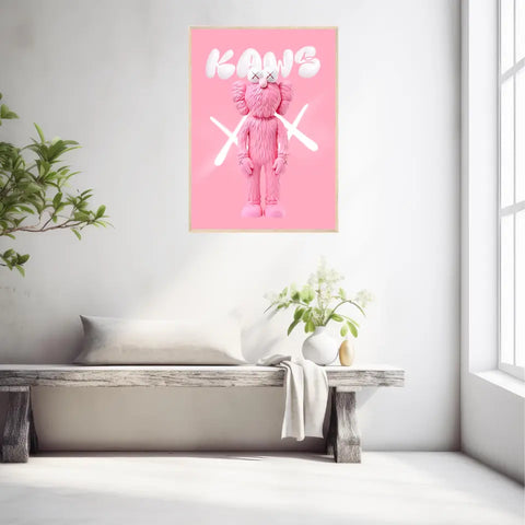 Affiche et Tableau Pop Art de Kaws Pink and White