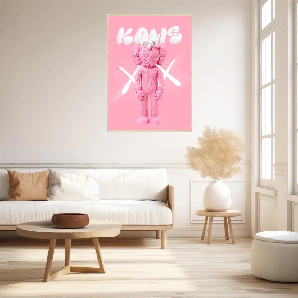 Affiche et Tableau Pop Art de Kaws Pink and White