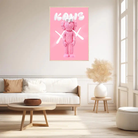 Affiche et Tableau Pop Art de Kaws Pink and White