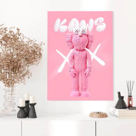 Affiche et Tableau Pop Art de Kaws Pink and White