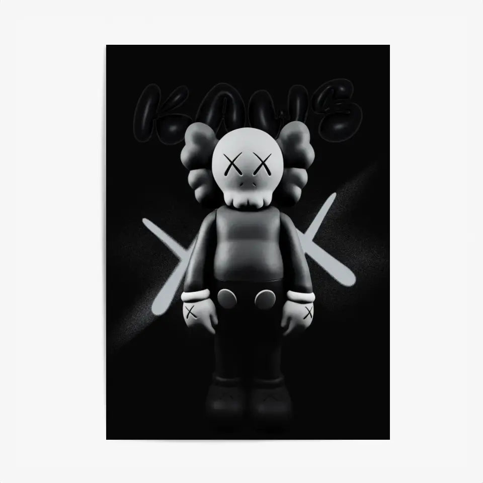 Affiche et Tableau Pop Art de Kaws Black and White