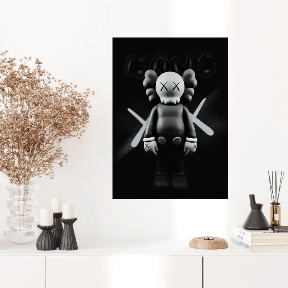 Affiche et Tableau Pop Art de Kaws Black and White
