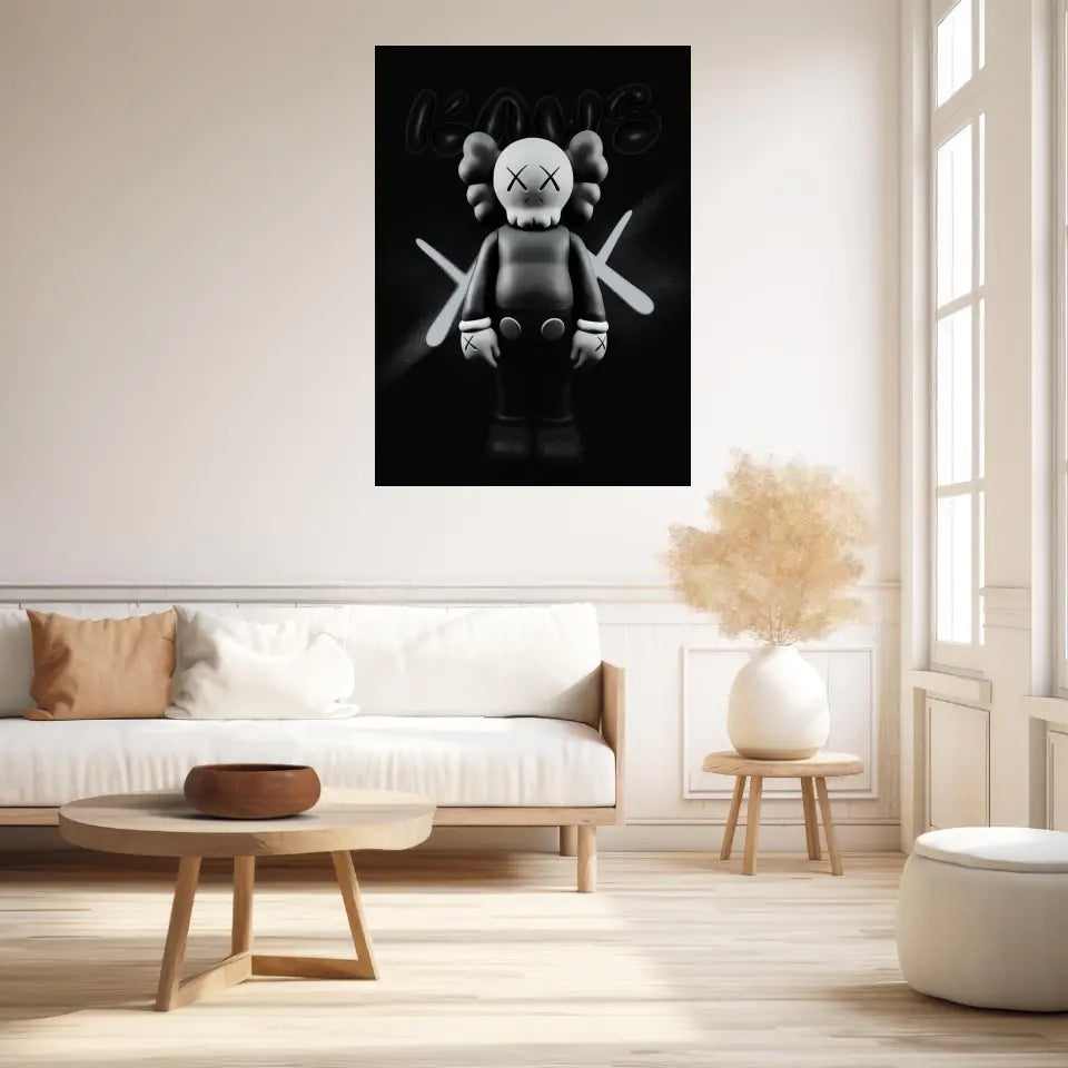 Affiche et Tableau Pop Art de Kaws Black and White