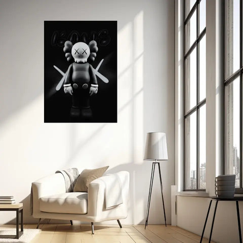 Affiche et Tableau Pop Art de Kaws Black and White