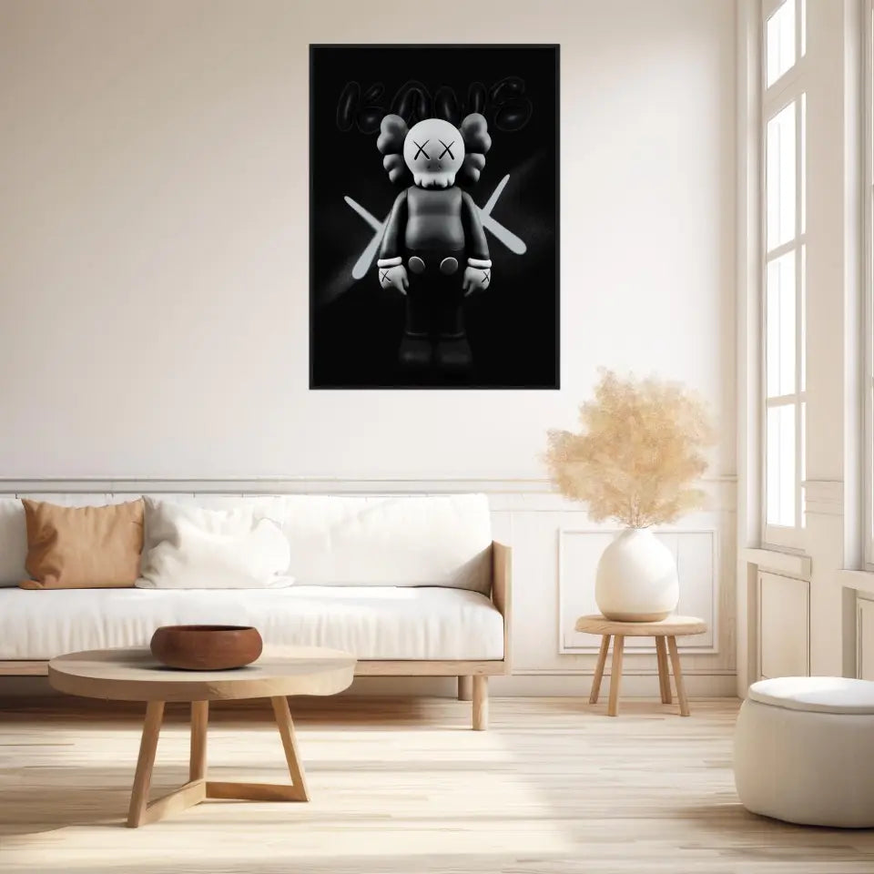 Affiche et Tableau Pop Art de Kaws Black and White