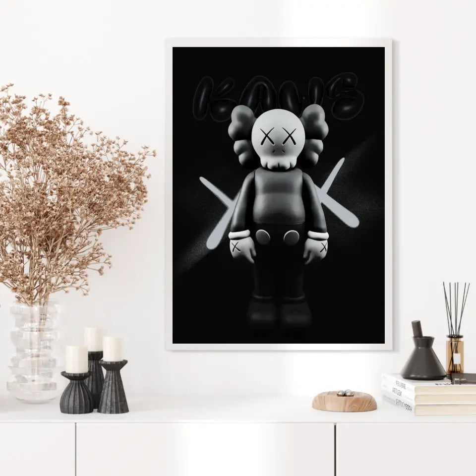 Affiche et Tableau Pop Art de Kaws Black and White