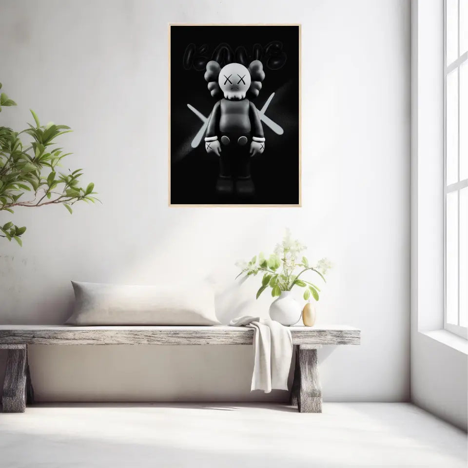 Affiche et Tableau Pop Art de Kaws Black and White
