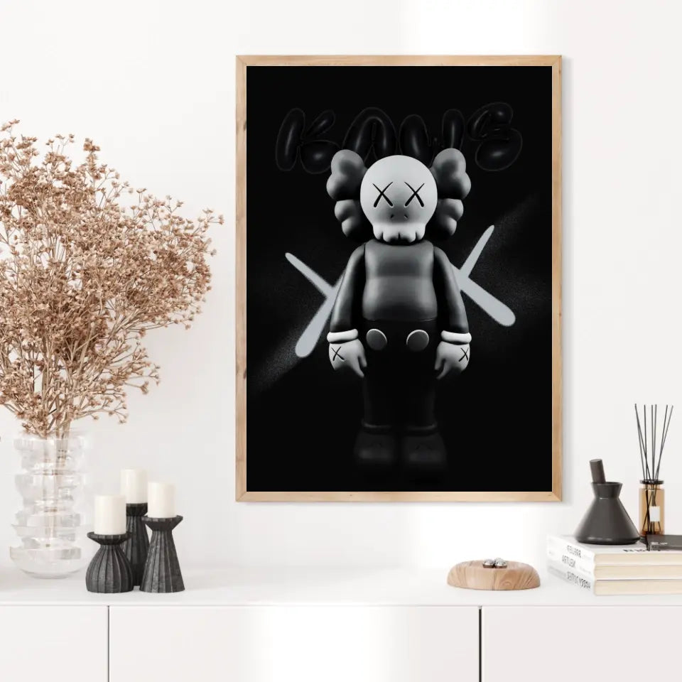 Affiche et Tableau Pop Art de Kaws Black and White