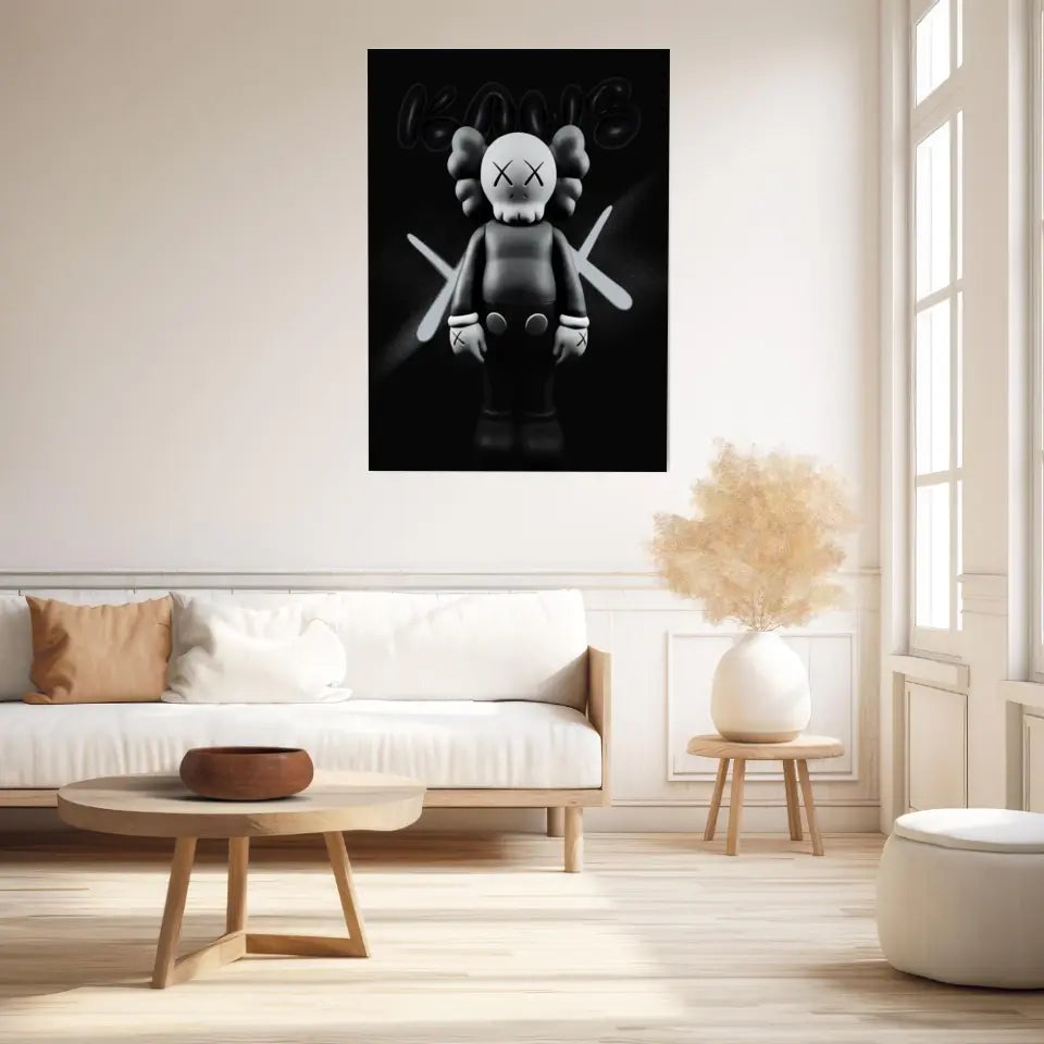 Affiche et Tableau Pop Art de Kaws Black and White