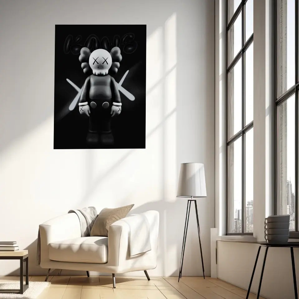Affiche et Tableau Pop Art de Kaws Black and White