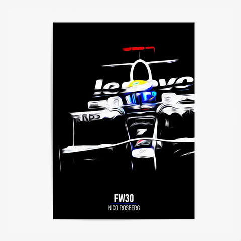 Affiche ou Tableau Williams FW30 Nico Rosberg 2008 Formule 1