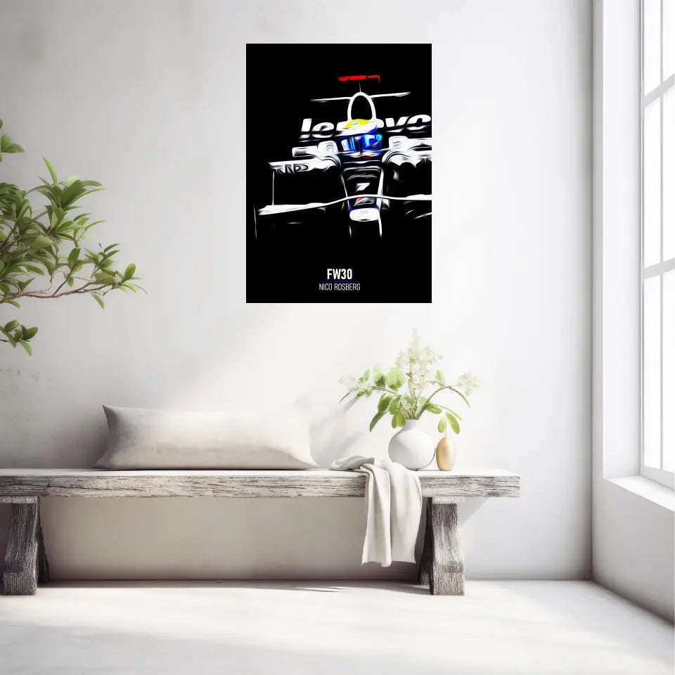 Affiche ou Tableau Williams FW30 Nico Rosberg 2008 Formule 1