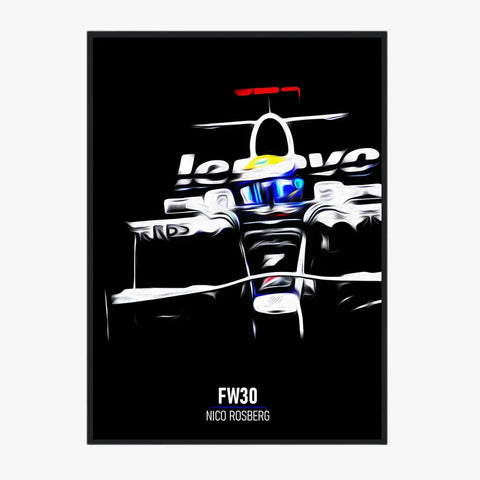 Affiche ou Tableau Williams FW30 Nico Rosberg 2008 Formule 1