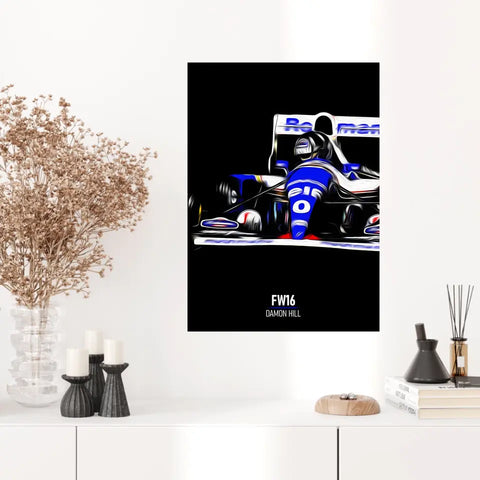 Affiche ou Tableau Williams FW16 Damon Hill 1994 Formule 1