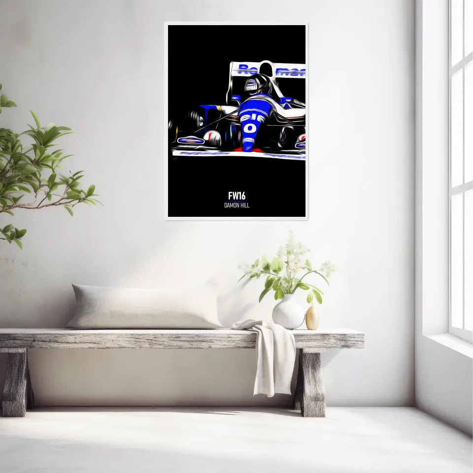 Affiche ou Tableau Williams FW16 Damon Hill 1994 Formule 1