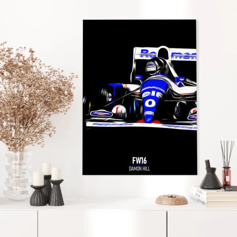 Affiche ou Tableau Williams FW16 Damon Hill 1994 Formule 1