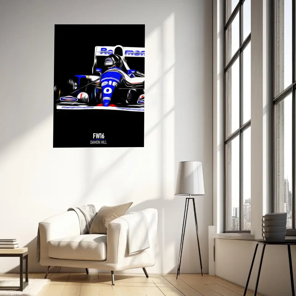 Affiche ou Tableau Williams FW16 Damon Hill 1994 Formule 1