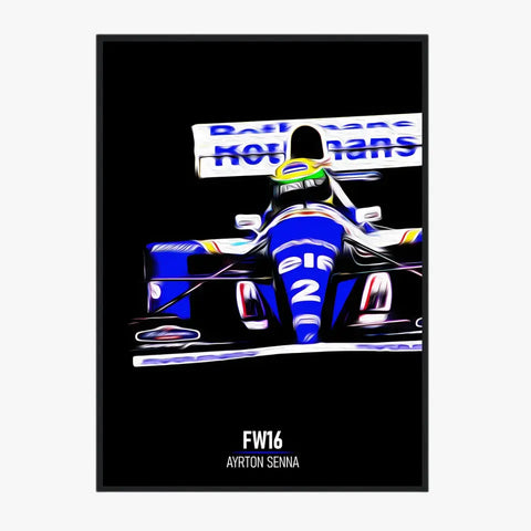 Affiche ou Tableau Williams FW16 Ayrton Senna 1994 Formule 1