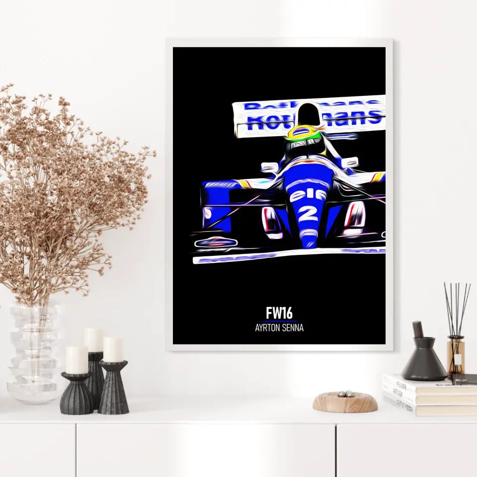 Affiche ou Tableau Williams FW16 Ayrton Senna 1994 Formule 1