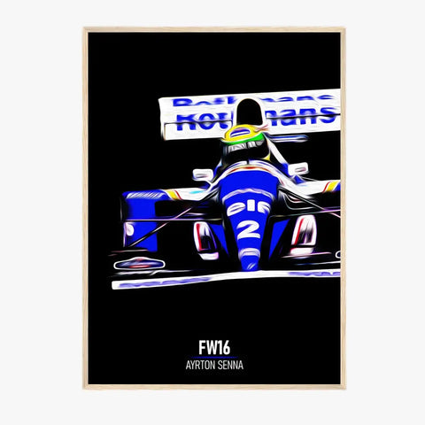 Affiche ou Tableau Williams FW16 Ayrton Senna 1994 Formule 1