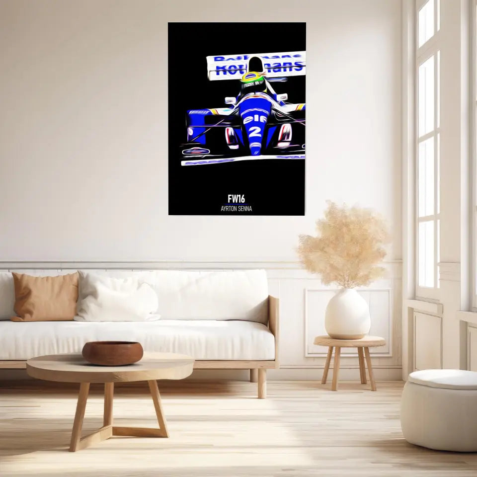 Affiche ou Tableau Williams FW16 Ayrton Senna 1994 Formule 1