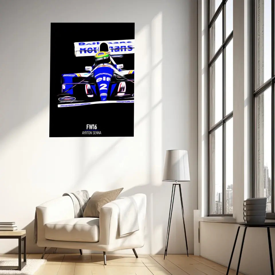 Affiche ou Tableau Williams FW16 Ayrton Senna 1994 Formule 1