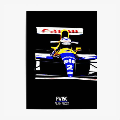 Affiche ou Tableau Williams FW15C Alain Prost 1993 Formule 1