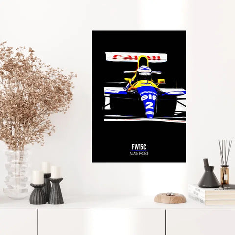 Affiche ou Tableau Williams FW15C Alain Prost 1993 Formule 1