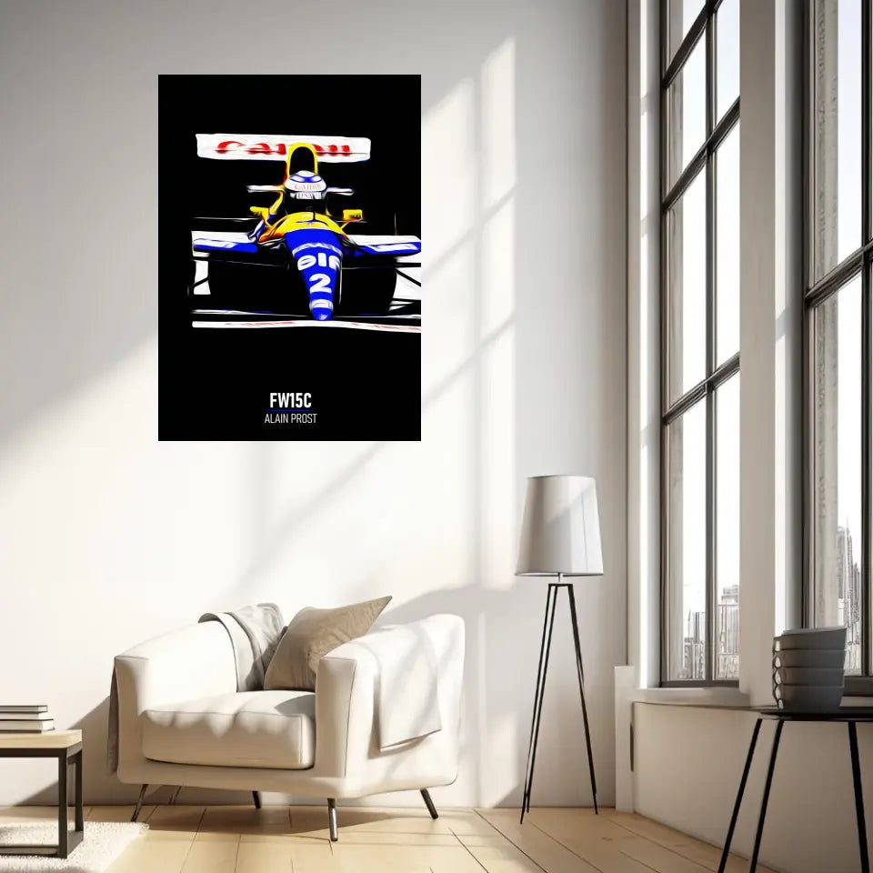 Affiche ou Tableau Williams FW15C Alain Prost 1993 Formule 1