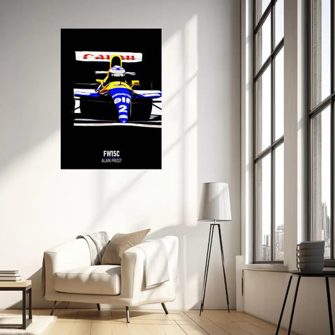 Affiche ou Tableau Williams FW15C Alain Prost 1993 Formule 1