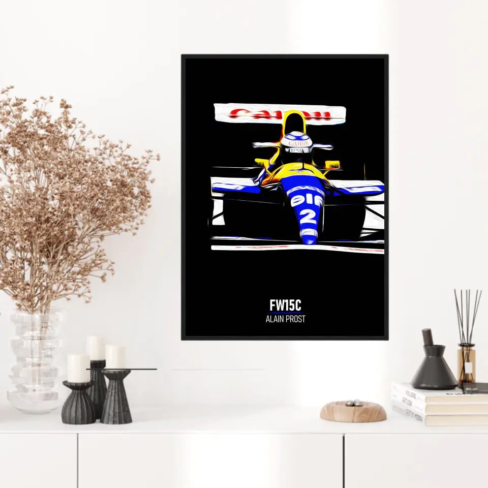 Affiche ou Tableau Williams FW15C Alain Prost 1993 Formule 1