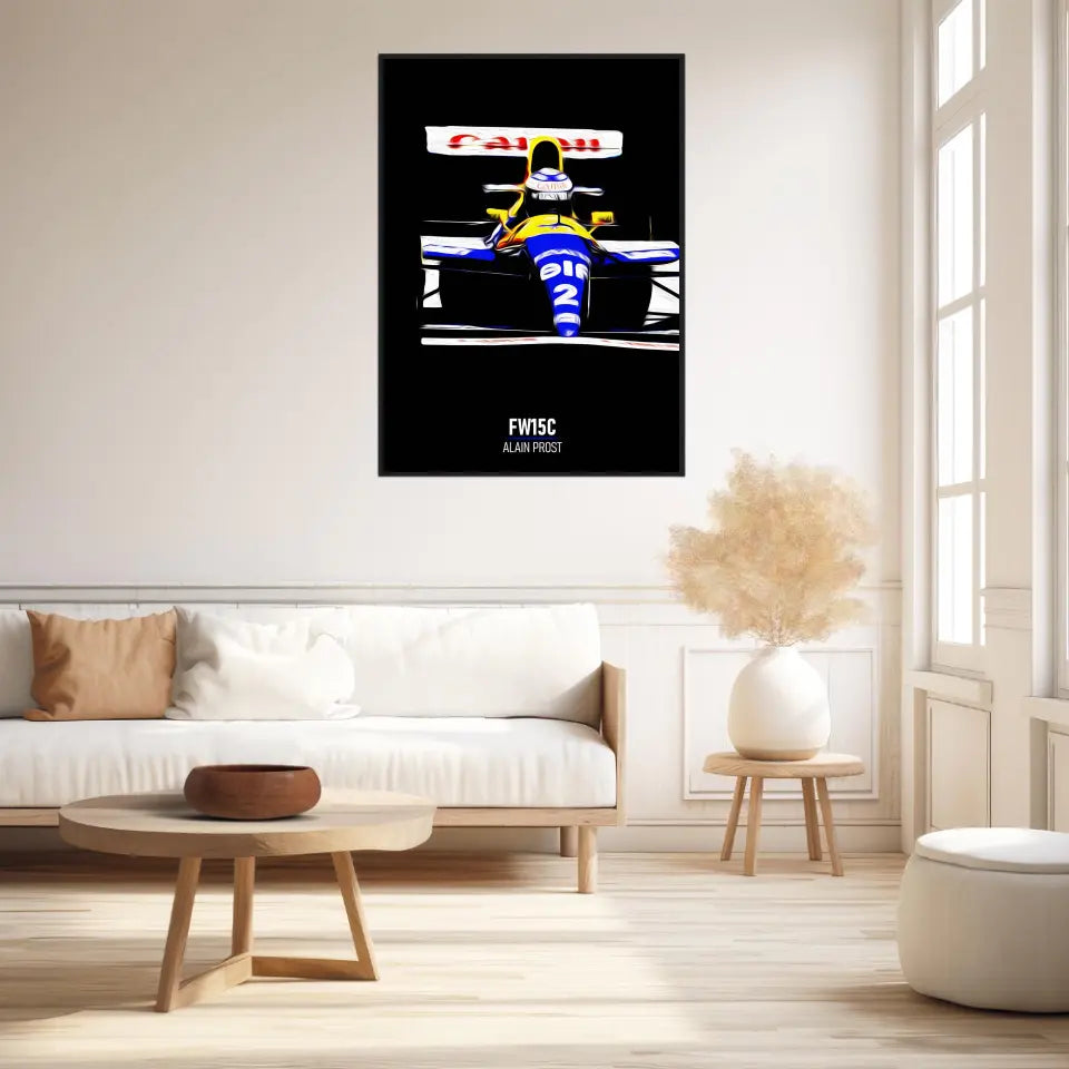 Affiche ou Tableau Williams FW15C Alain Prost 1993 Formule 1